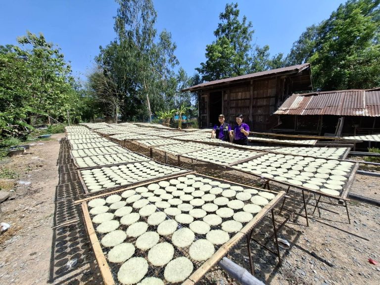 เยี่ยมเยียนผู้เข้าร่วมโครงการของกองทุนพัฒนาบทบาทสตรี โครงการขนมข้าวแต๋นน้ำแตงโม ต.เนินกุ่ม